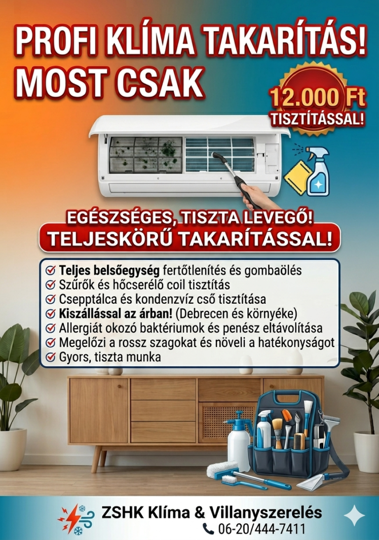 klíma takarítás